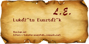 Lukáts Euszták névjegykártya